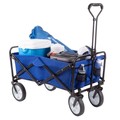 Nature Spring Collapsible Utility Wagon with Telescoping Handle, Heavy Duty Folding Wheeled Cart for Outdoor Use 558899KAL